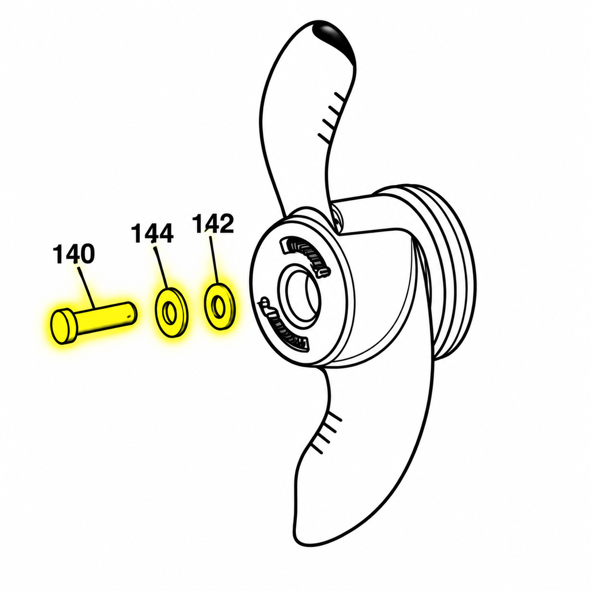 Minn Kota MKP-34 – Prop Nut Kit E – 1865019