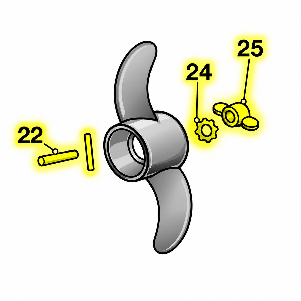 Minn Kota MKP-9 – Prop Nut Kit A – 1865010